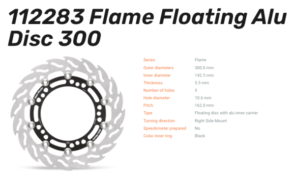 Moto-Master Bremsscheibe Floating Flame-Racing vorn passend für Kawasaki - 112283 112282