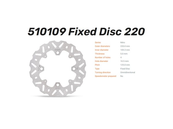 Moto-Master Bremsscheibe Nitro hinten passend für Honda CBR 600 RR ABS (Bj.09-25) - 510109