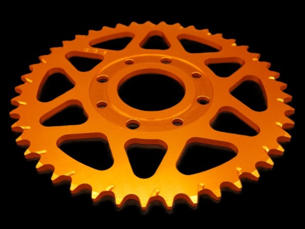 Kettenrad Aluminium 45 Zähne - (520) orange passend für KTM Duke 125 200 / Honda CB, CBX, CM, CMX