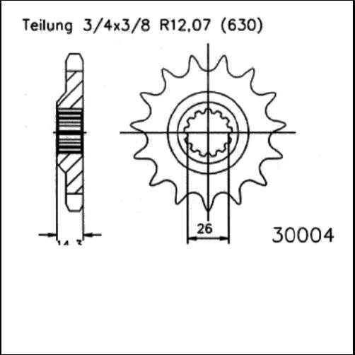 Kettenritzel 15 Zähne - (630) passend für Honda CBX1000 ZA (CB 1) SC03 (Bj.78-79)