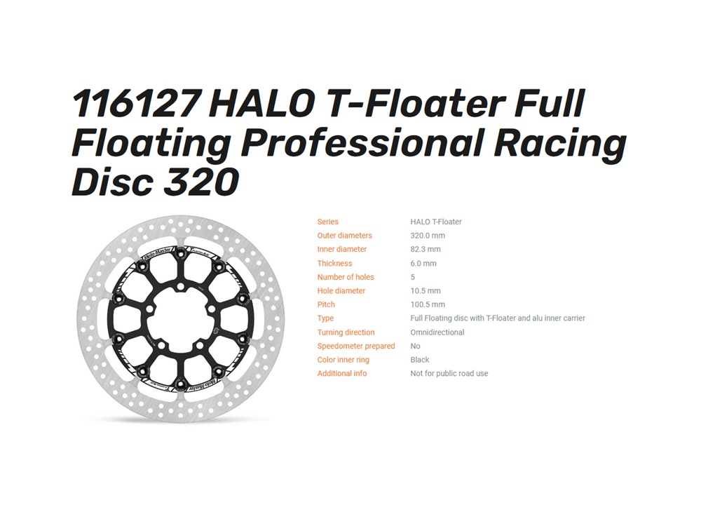 Moto-Master Bremsscheibe HALO T-Floater 6.0 Professional Racing Series ...