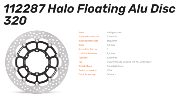 Moto-Master Bremsscheibe Floating-Alu Halo-Serie passend für Suzuki - 112287