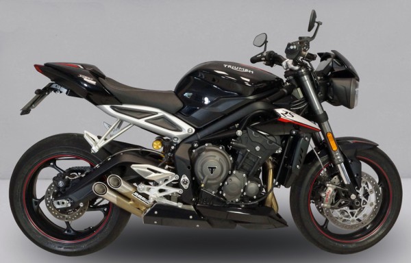 Bodis Duobolico Auspuff/ Endschalldämpfer passend für Triumph Street Triple, Baujahre: 2017-2019