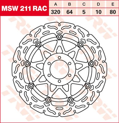 TRW Lucas Racing Bremsscheibe schwimmend vorn MSW 211 RAC mit ABE passend für Ducati 996 ST4 S Bj. 0