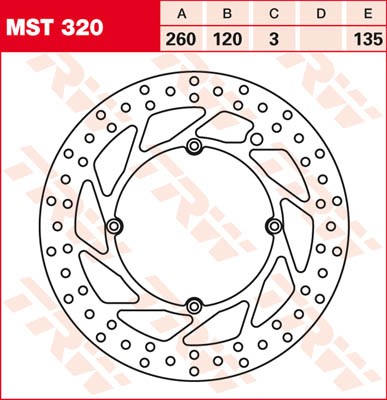 TRW Lucas Bremsscheibe vorn MST 320 mit ABE Husqvarna WR 360 Hersteller: MV Agusta Bj. 00-02