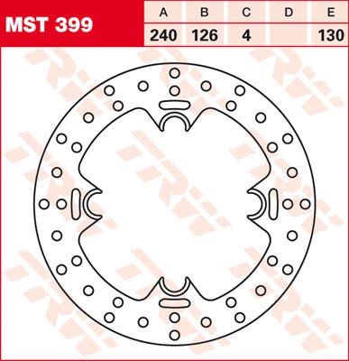 TRW Lucas Bremsscheibe hinten MST 399 mit ABE passend für Husqvarna TC 450 Bj. 05-10