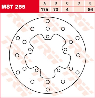 TRW Lucas Bremsscheibe hinten MST 255 mit ABE passend für Gilera SP 50 Runner Pure Jet Bj. 06-