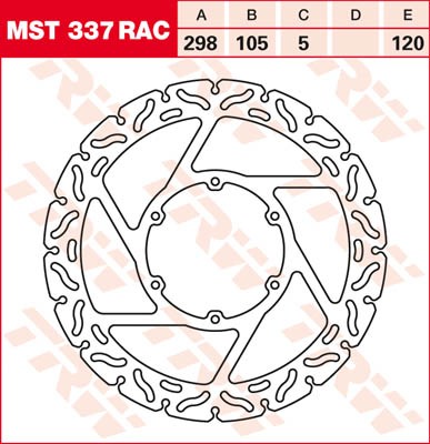 TRW Lucas Racing Bremsscheibe vorn MST 337 RAC mit ABE passend für BMW G 650 GS, ABS Bj. 08-