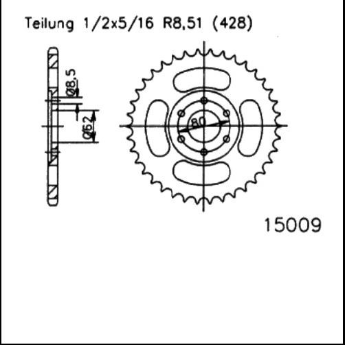 Kettenrad 45Z - (428)