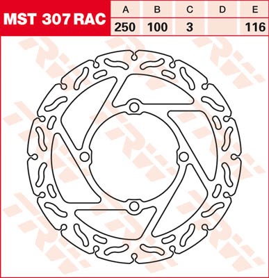 TRW Lucas Racing Bremsscheibe vorn MST 307 RAC mit ABE passend für Kawasaki KX 125 Bj. 03-05