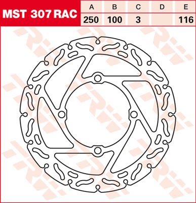 TRW Lucas Racing Bremsscheibe vorn MST 307 RAC mit ABE passend für Kawasaki KLX 250 SE Bj. 93-98