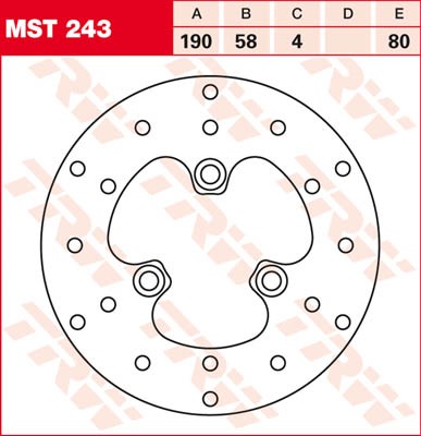 TRW Lucas Bremsscheibe vorn MST 243 mit ABE passend für TGB 50 303 Revolution/Meteorit Bj. 02-03