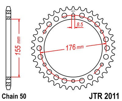 Kettenrad Stahl 42 43 44 45 46 Zähne (530) passend für Triumph