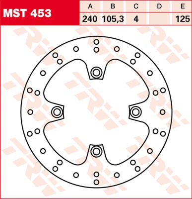 TRW Lucas Bremsscheibe hinten MST 453 mit ABE passend für Honda FES 150 Pantheon Bj. 03-06