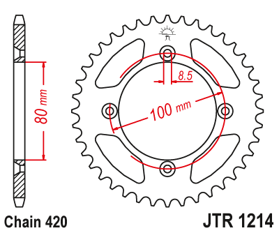 Kettenrad Stahl 36 bis 51 Zähne (420) passend für Honda CR50 CR60 CRF70 XR70 CRF80 XR80 CRF110