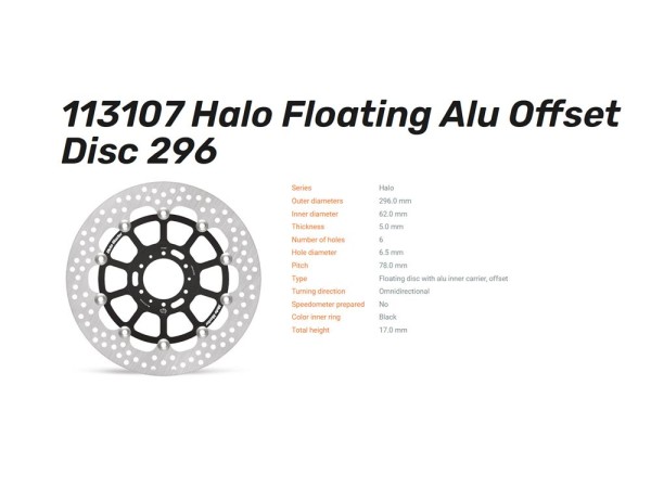 Moto-Master Bremsscheibe Halo floating vorn passend für Honda - 113107
