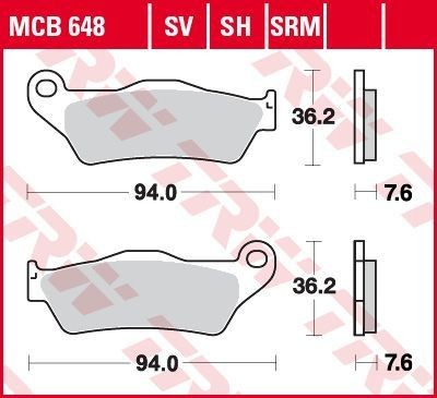 MCB648 Lucas Vorderrad Bremsbelag organisch KTM 950 990 1050 1090 1190 1290 / Ducati Multistrada