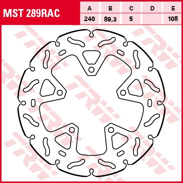 Bremsscheibe Racing hinten passend für KTM 1290 Super Duke R ABS / Superduke GT (Bj.15-) MST289RAC
