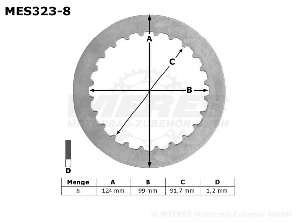 TRW Lucas Kupplungszwischenscheiben Kit (8st.) Yamaha MES323-8 / MES 323-8