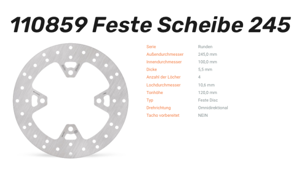 Moto-Master Bremsscheibe Round-Disc vorne-hinten passend für Yamaha - 110859