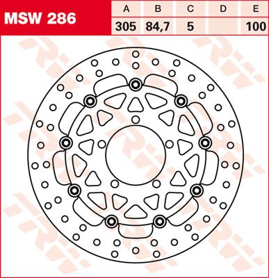 TRW Lucas Bremsscheibe schwimmend vorn MSW 286 passend für Triumph 800 Tiger XC Bj. 11-