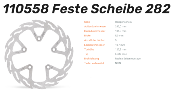Moto-Master Bremsscheibe Flame hinten passend für Triumph - 110558