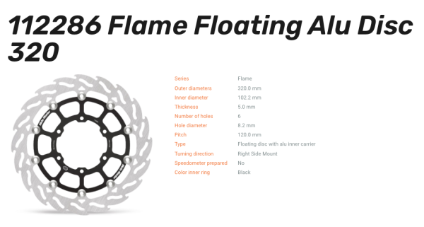 Moto-Master Bremsscheibe Flame Floating-Alu Disc vorne passend für Suzuki - 112286