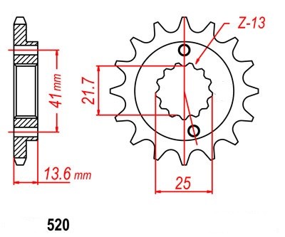 Kettenritzel Ritzel 13 14 15 16 Zähne (520) Honda XR650 Kawasaki ZX6R ZX6RR