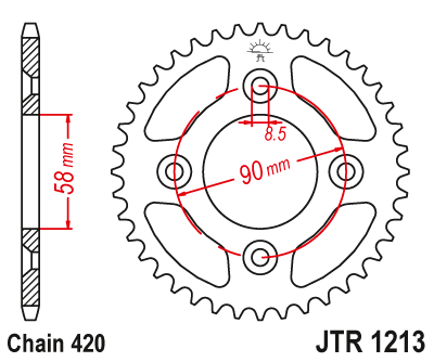 Kettenrad Stahl 37 Zähne (420) passend für Honda CRF50 F / XR50
