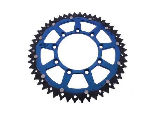 Kettenrad ZF-Dual 48 49 50 51 52 Zähne (520) blau passend für TM Racing Enduro / Cross MX