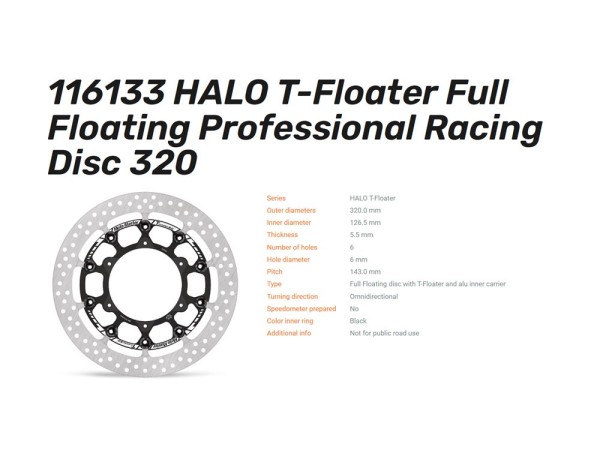 Moto-Master Bremsscheibe Halo Full T-Floating 5.5 vorn KTM 690 SMC R / Husqvarna 701 - 116133