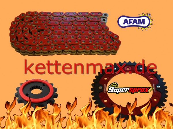 Afam Kettensatz Stealth passend für Honda CBR 1000 R Fireblade SC57 (06-07) Afam 530 XHR2 Kette rot