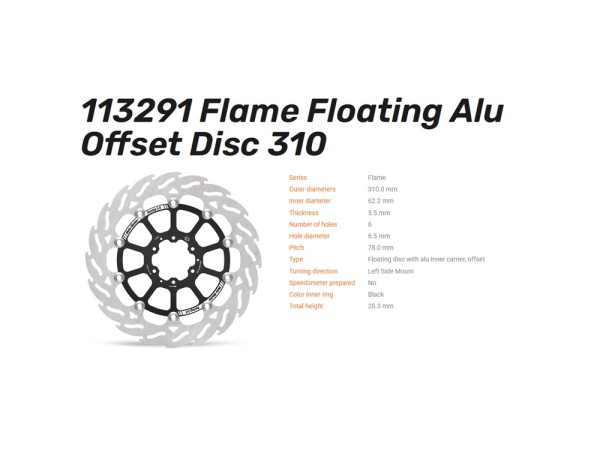 Moto-Master Bremsscheibe Flame Floating 5.5 vorne passend für Honda CRF 1100 - 113291 113292