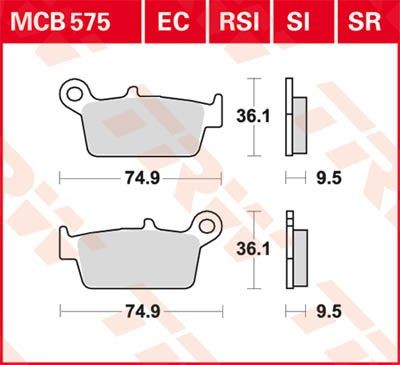 MCB575RSI, MCB 575RSI Lucas Rennsportbremsbelag Sinter-Offroad-Racing MCB575RSI