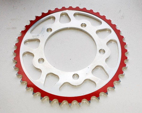 Kettenrad Alu 42 Zähne - (525) Spezialanfertigung gepulvert rot passend für Aprilia RSV Mille