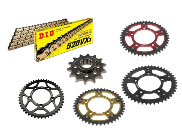 DID Kettensatz passend für Ducati 1100 Scrambler ABS ab Bj 18 mit DID520VX3 Kette