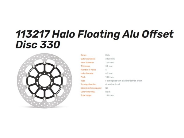 Moto-Master Bremsscheibe Halo Floating vorn passend für Ducati Multistrada / Diavel - 113217