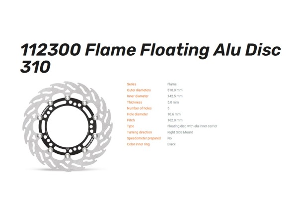 Moto-Master Bremsscheibe vorn Flame Floating passend für Kawasaki - 112300