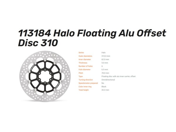 Moto-Master Bremsscheibe Halo floating vorn passend für Honda CRF / XL 750 Transalp - 113184