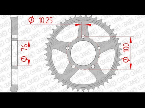 Kettenrad Stahl 45 Zähne (530) 5L-530 76/100