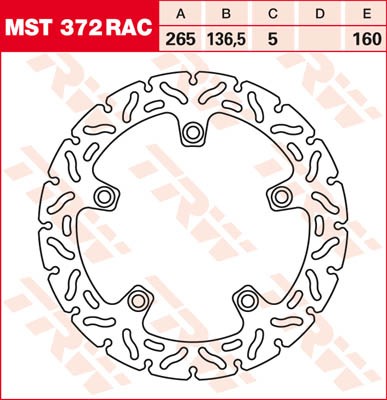 TRW Lucas Racing Bremsscheibe hinten MST 372 RAC passend für BMW K 1300 R ABS Bj. 07-